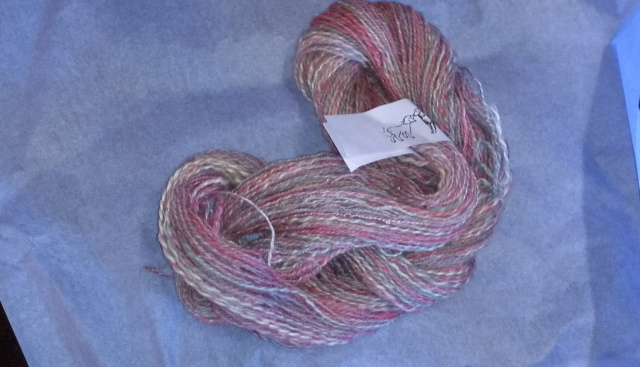 "Bubble Gum" handspun by Teresa 100yds per skein.